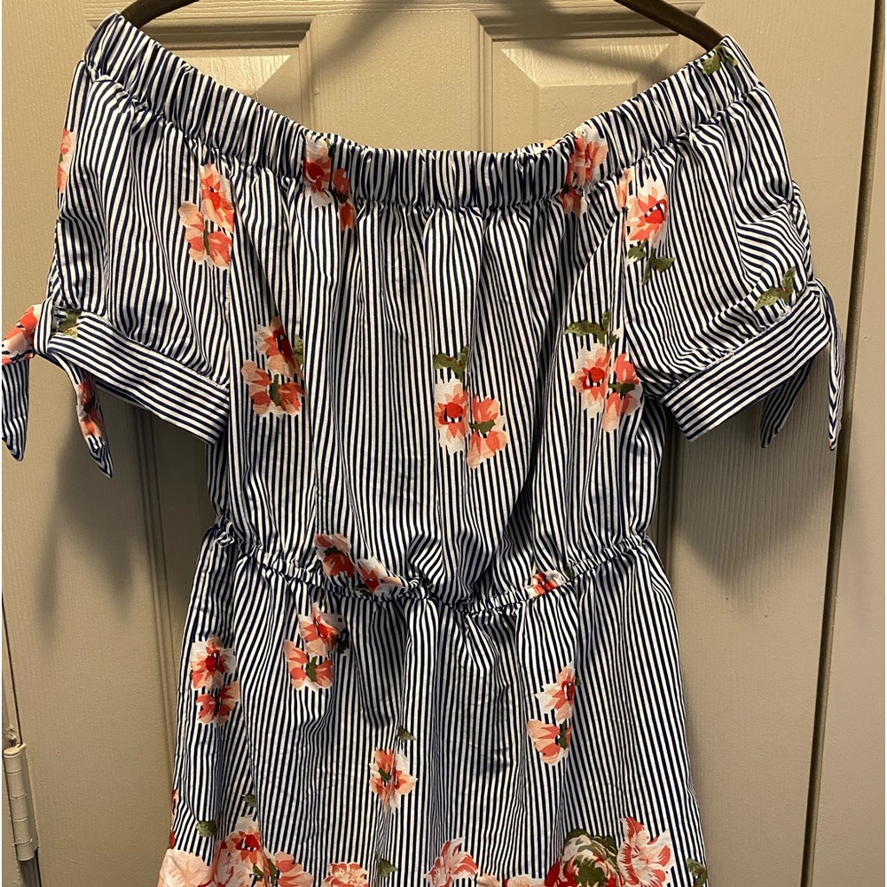 Hint of Blush Off Shoulder mini dress